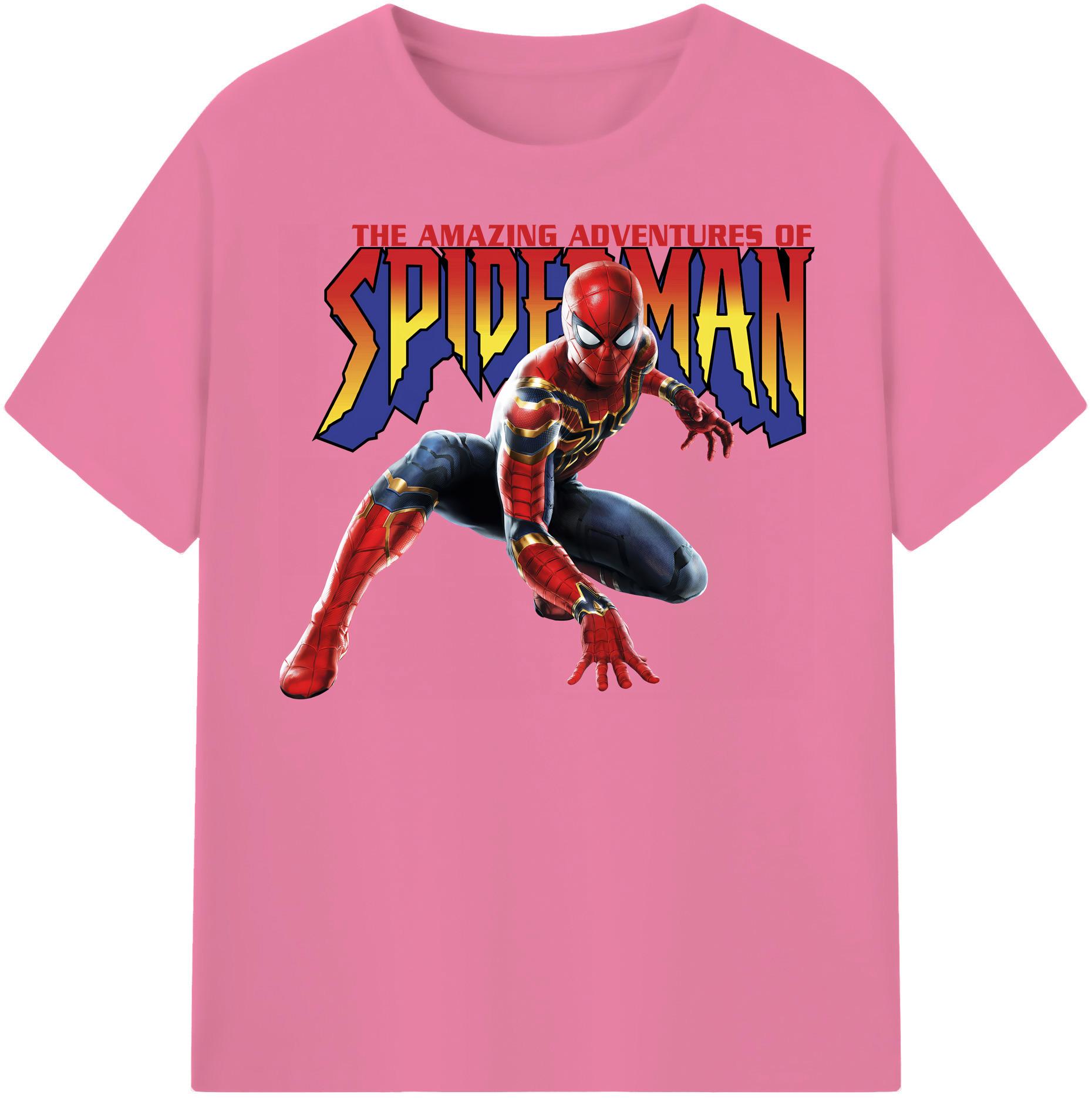 Spider Man スパイダーマン 綿100％半袖Tシャツ（フロントプリント）